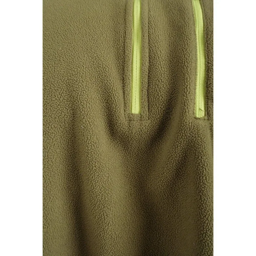 Eddie Bauer Mens1/2 Zip Fleece Jacket Shirt Size L Olive Green Pullover